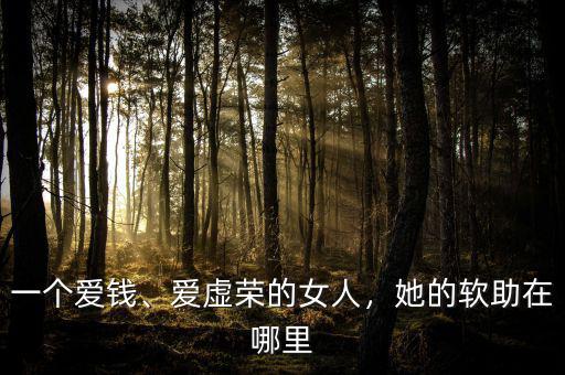 一個(gè)愛錢、愛虛榮的女人，她的軟助在哪里