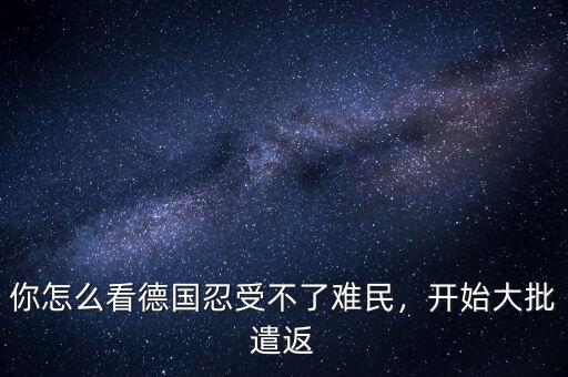 你怎么看德國(guó)忍受不了難民，開(kāi)始大批遣返