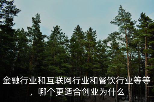 金融行業(yè)和互聯(lián)網(wǎng)行業(yè)和餐飲行業(yè)等等，哪個更適合創(chuàng)業(yè)為什么