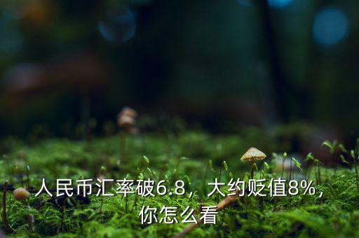 人民幣匯率破6.8，大約貶值8%，你怎么看