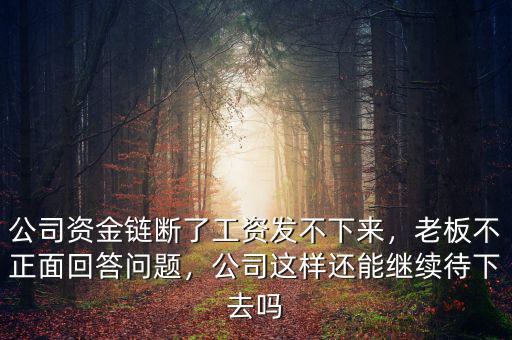 公司資金鏈斷了工資發(fā)不下來，老板不正面回答問題，公司這樣還能繼續(xù)待下去嗎
