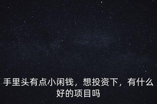 手里頭有點小閑錢，想投資下，有什么好的項目嗎