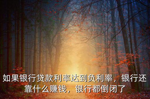 如果銀行貸款利率達(dá)到負(fù)利率，銀行還靠什么賺錢，銀行都倒閉了
