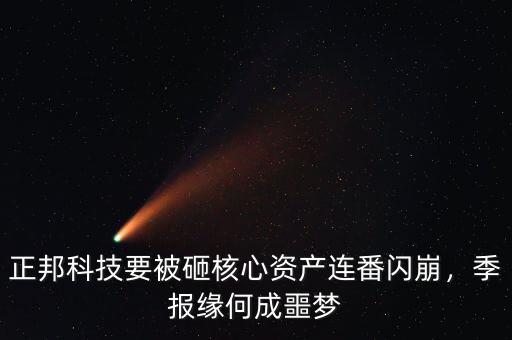 正邦科技要被砸核心資產(chǎn)連番閃崩，季報緣何成噩夢