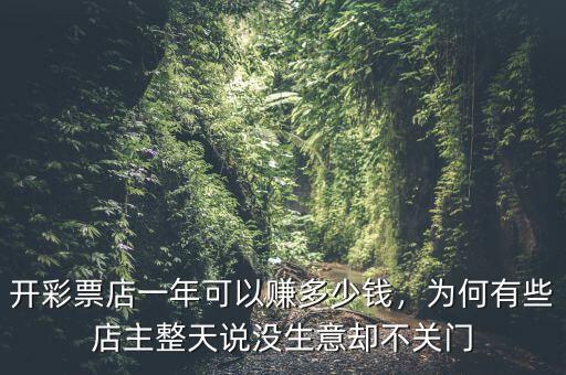 開彩票店一年可以賺多少錢，為何有些店主整天說(shuō)沒(méi)生意卻不關(guān)門