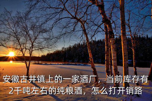 安徽古井鎮(zhèn)上的一家酒廠，當(dāng)前庫(kù)存有2千噸左右的純糧酒，怎么打開(kāi)銷(xiāo)路