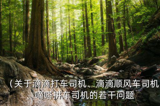 嘀嗒拼車(chē)司機(jī)怎么收錢(qián),關(guān)于滴滴打車(chē)司機(jī)