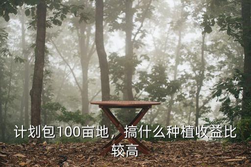 計(jì)劃包100畝地，搞什么種植收益比較高