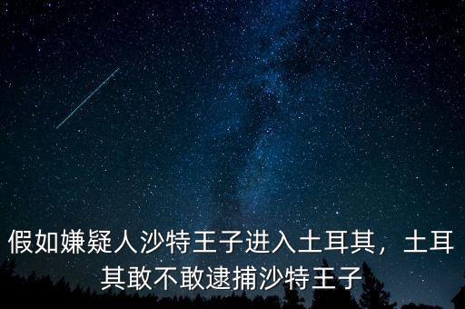 假如嫌疑人沙特王子進(jìn)入土耳其，土耳其敢不敢逮捕沙特王子