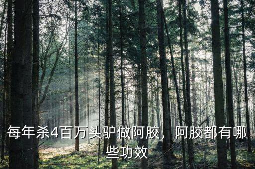 每年殺4百萬頭驢做阿膠，阿膠都有哪些功效