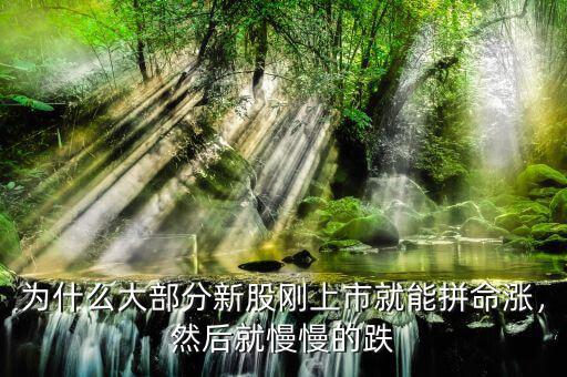 為什么大部分新股剛上市就能拼命漲，然后就慢慢的跌