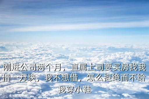 剛進公司兩個月，直屬上司要買房找我借一萬塊，我不想借，怎么拒絕而不給我穿小鞋