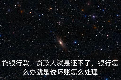 貸銀行款，貸款人就是還不了，銀行怎么辦就是說壞賬怎么處理
