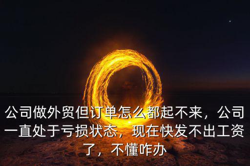 公司做外貿(mào)但訂單怎么都起不來，公司一直處于虧損狀態(tài)，現(xiàn)在快發(fā)不出工資了，不懂咋辦