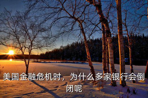 美國金融危機時，為什么多家銀行會倒閉呢