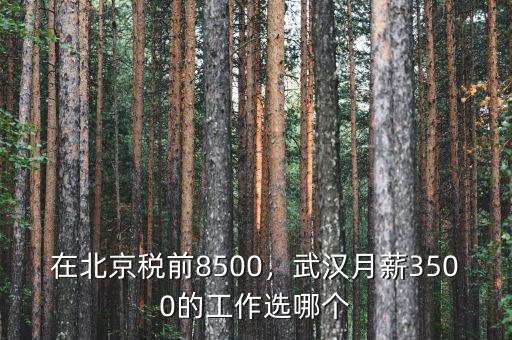在北京稅前8500，武漢月薪3500的工作選哪個