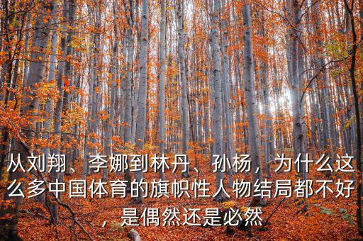 從劉翔、李娜到林丹、孫楊，為什么這么多中國體育的旗幟性人物結(jié)局都不好，是偶然還是必然