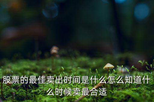什么時(shí)候可以賣(mài)股票,怎么知道什么時(shí)候賣(mài)最合適