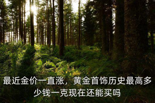 最近金價(jià)一直漲，黃金首飾歷史最高多少錢(qián)一克現(xiàn)在還能買嗎