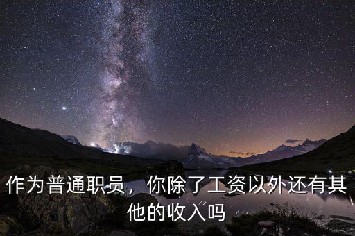 作為普通職員，你除了工資以外還有其他的收入嗎