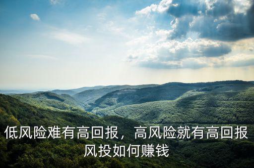低風(fēng)險(xiǎn)難有高回報(bào)，高風(fēng)險(xiǎn)就有高回報(bào)風(fēng)投如何賺錢