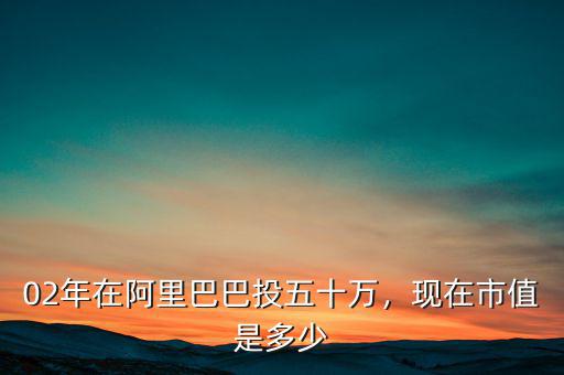 02年在阿里巴巴投五十萬，現(xiàn)在市值是多少