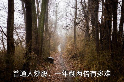 普通人炒股，一年翻兩倍有多難