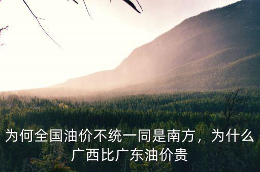 為何全國油價(jià)不統(tǒng)一同是南方，為什么廣西比廣東油價(jià)貴