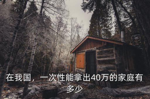 在我國，一次性能拿出40萬的家庭有多少
