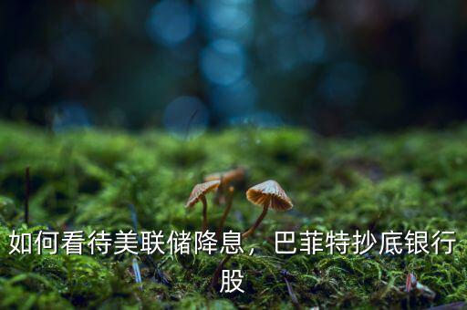 如何看待美聯(lián)儲降息，巴菲特抄底銀行股
