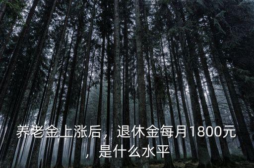 養(yǎng)老金上漲后，退休金每月1800元，是什么水平