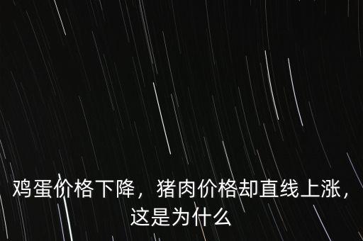 雞蛋價格下降，豬肉價格卻直線上漲，這是為什么