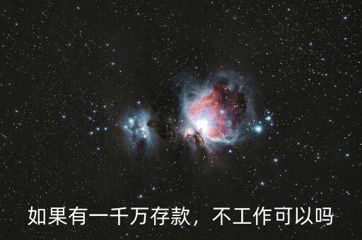 如果有一千萬存款，不工作可以嗎