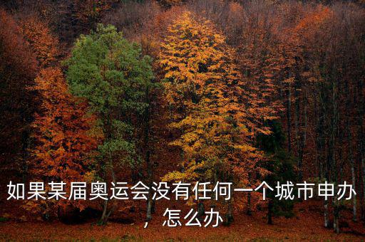 如果某屆奧運會沒有任何一個城市申辦，怎么辦