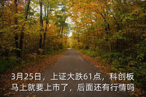 3月25日，上證大跌61點(diǎn)，科創(chuàng)板馬上就要上市了，后面還有行情嗎
