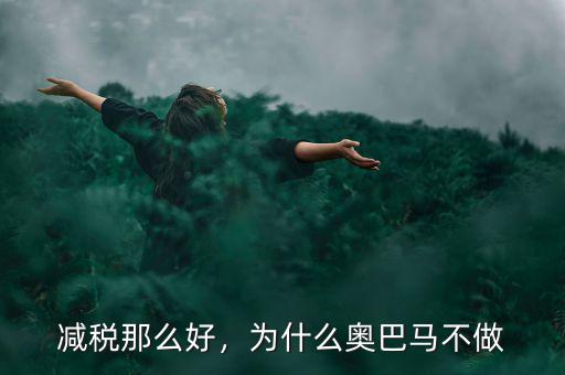 減稅那么好，為什么奧巴馬不做