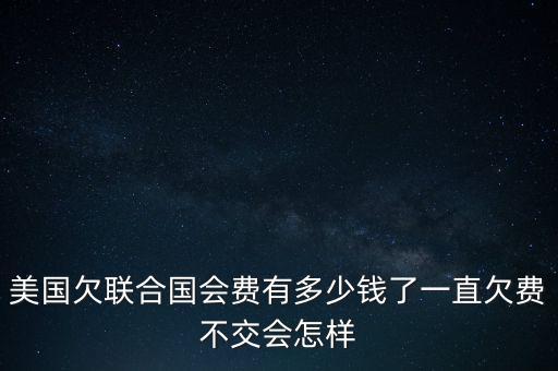 中國欠多少聯(lián)合國會(huì)費(fèi),究竟欠了多少錢