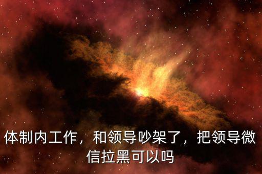 體制內(nèi)工作，和領(lǐng)導(dǎo)吵架了，把領(lǐng)導(dǎo)微信拉黑可以嗎