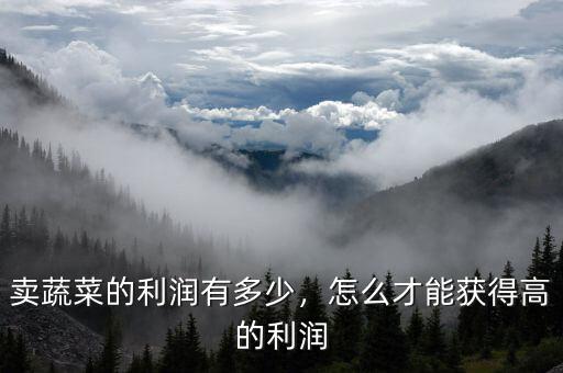 賣蔬菜的利潤有多少，怎么才能獲得高的利潤