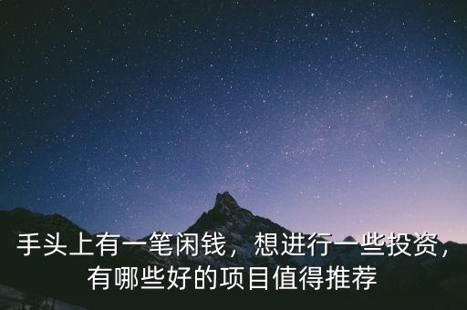 手頭上有一筆閑錢，想進行一些投資，有哪些好的項目值得推薦