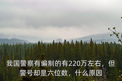 我國(guó)警察有編制的有220萬左右，但警號(hào)卻是六位數(shù)，什么原因