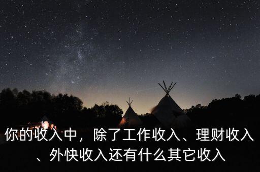 你的收入中，除了工作收入、理財收入、外快收入還有什么其它收入