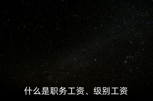 什么是職務工資、級別工資
