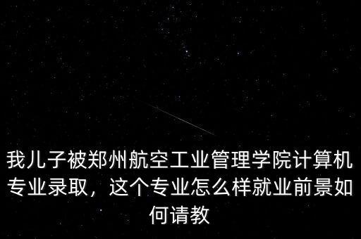 我兒子被鄭州航空工業(yè)管理學(xué)院計(jì)算機(jī)專業(yè)錄取，這個(gè)專業(yè)怎么樣就業(yè)前景如何請(qǐng)教