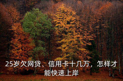 25歲欠網(wǎng)貸、信用卡十幾萬(wàn)，怎樣才能快速上岸