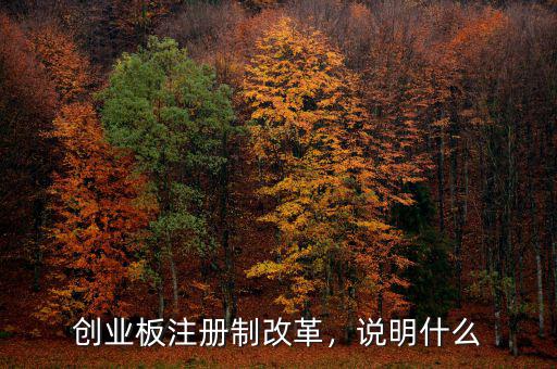 創(chuàng)業(yè)板注冊制改革，說明什么