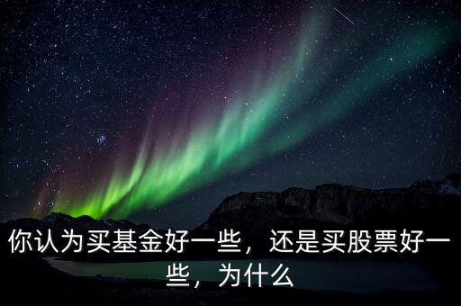 你認為買基金好一些，還是買股票好一些，為什么