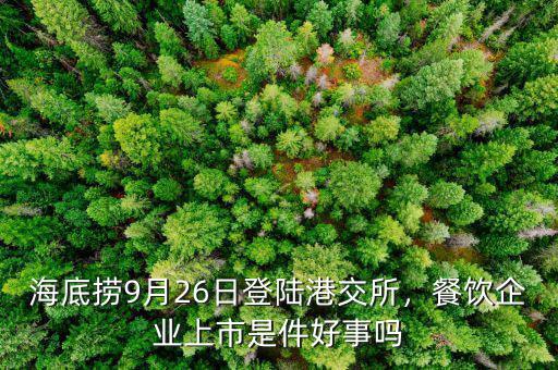 海底撈9月26日登陸港交所，餐飲企業(yè)上市是件好事嗎