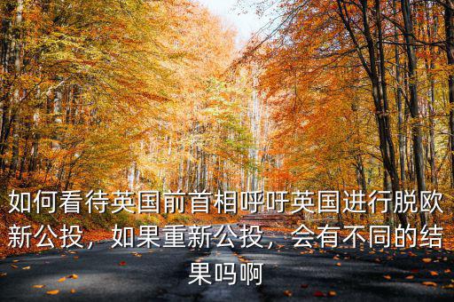 如何看待英國(guó)前首相呼吁英國(guó)進(jìn)行脫歐新公投，如果重新公投，會(huì)有不同的結(jié)果嗎啊