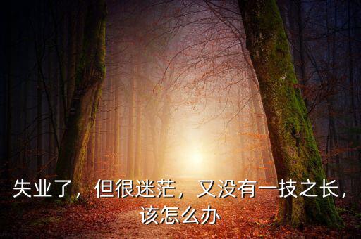 失業(yè)了，但很迷茫，又沒有一技之長，該怎么辦